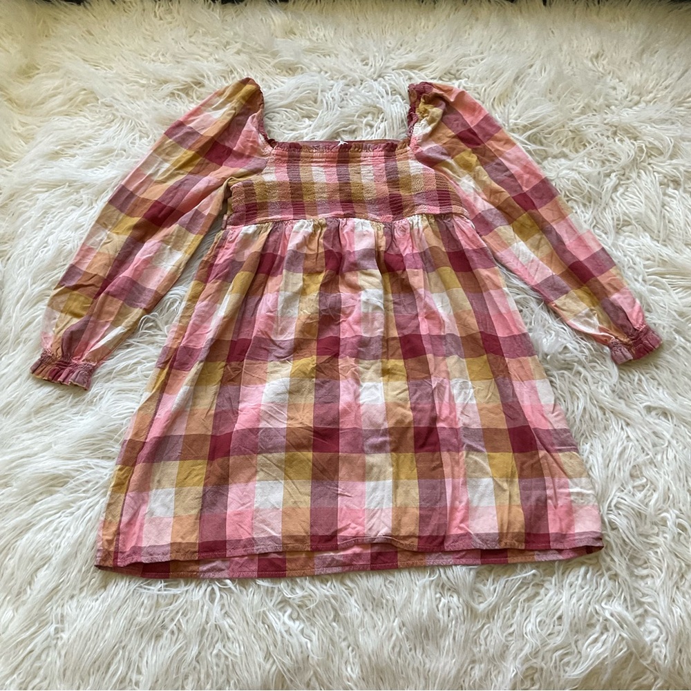 Loft Plaid Square Neck Babydoll Dress - image 5